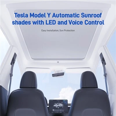 Umbrele automate de trapă Tesla Model Y cu LED și control vocal